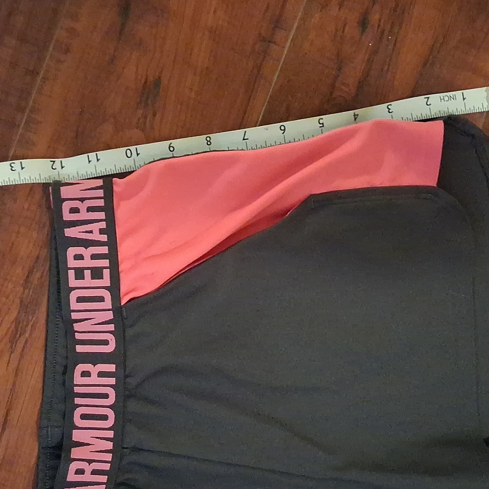 Under Armour Women's Charcoal Gray and Pink Performance Shorts - Picture 5 of 5